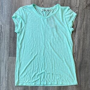Michael Stars Tee Shirt Cool Mint Scoop Neck Tee Brooklyn Jersey Mesh OS